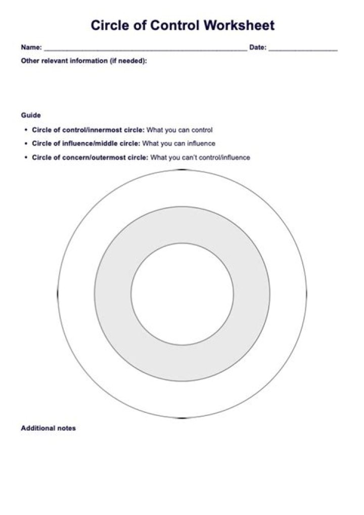 Free Circle of Control Worksheet PDF – Master Your Focus & Decisions