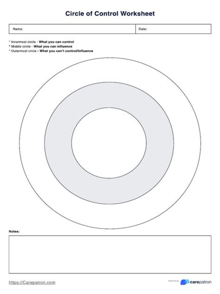 Circle of Control Worksheet PDF for Better Focus & Decision-Making