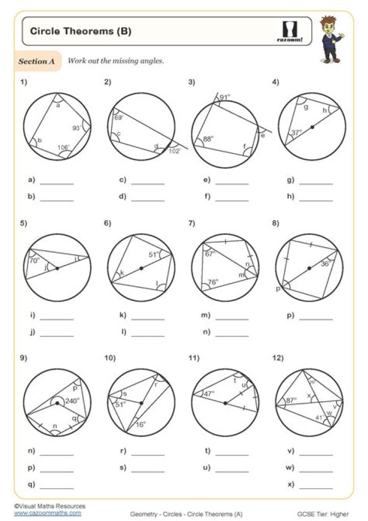 Circles Geometry Worksheet PDF: Free Printable Practice Problems