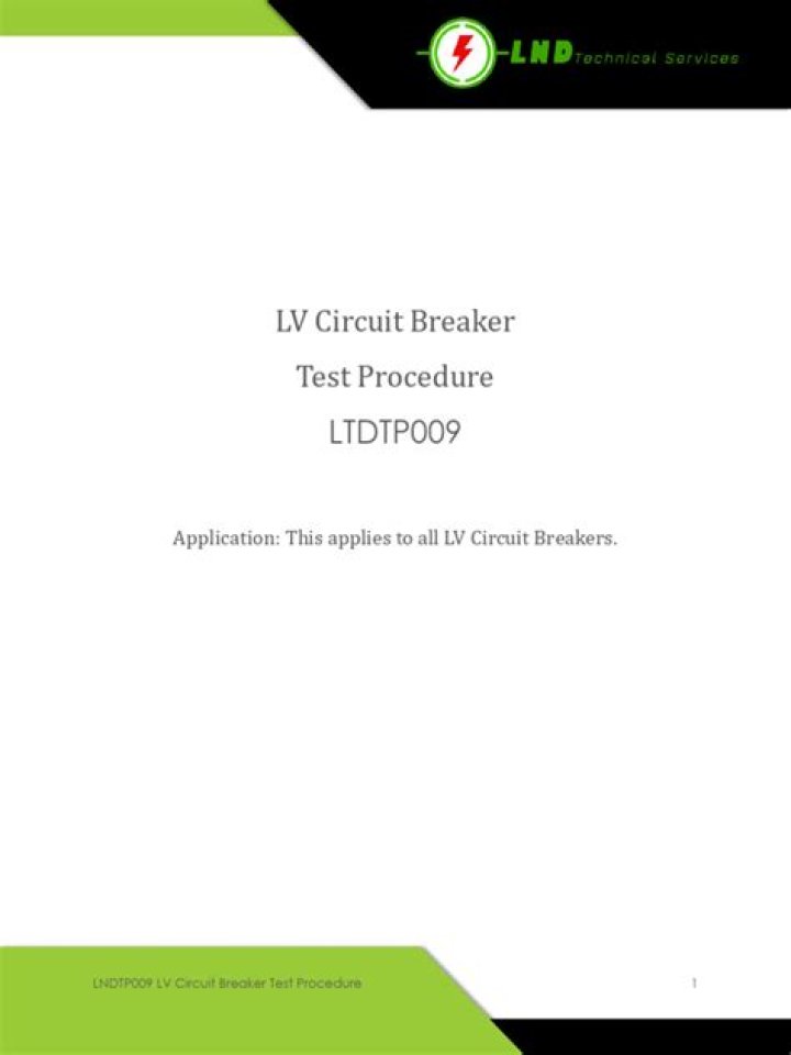 Circuit Breaker Testing Procedure PDF: Complete Guide & Test Guide