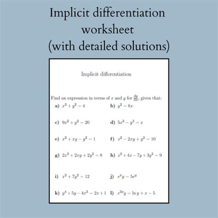 Circuit Training Implicit Differentiation Answer Key PDF – Instant Download