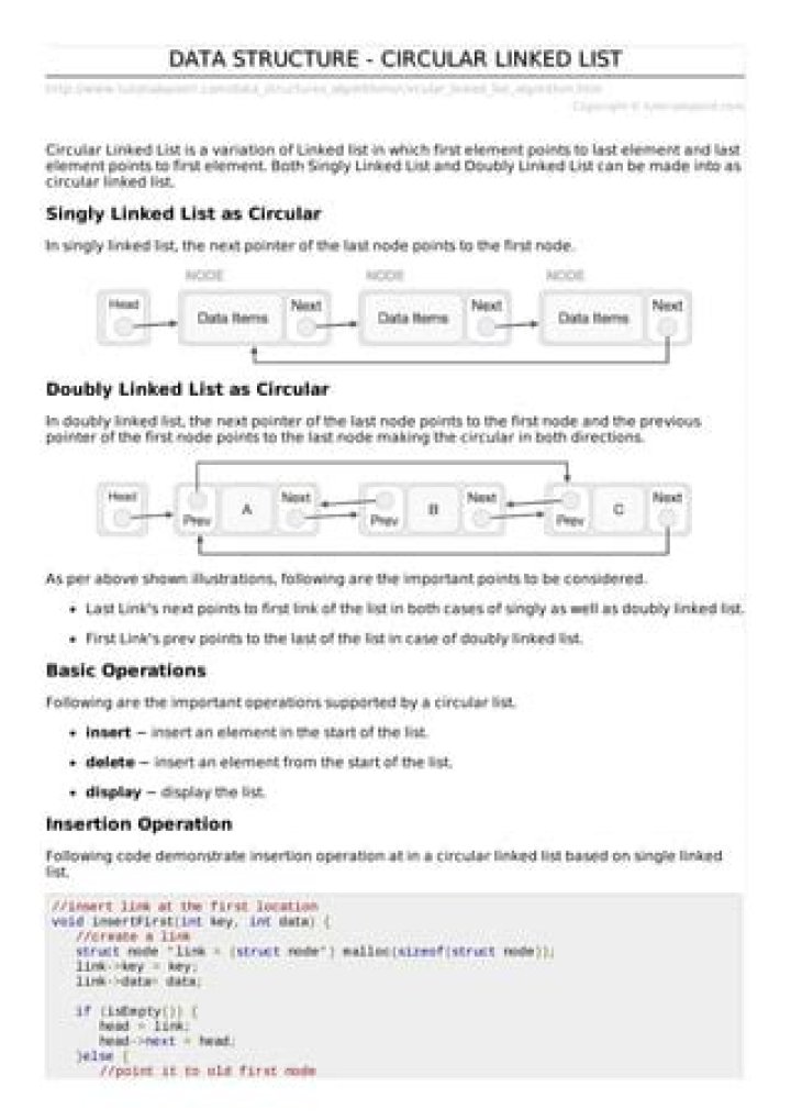 Circular Linked List PDF: Master Data Structures with Expert Guide