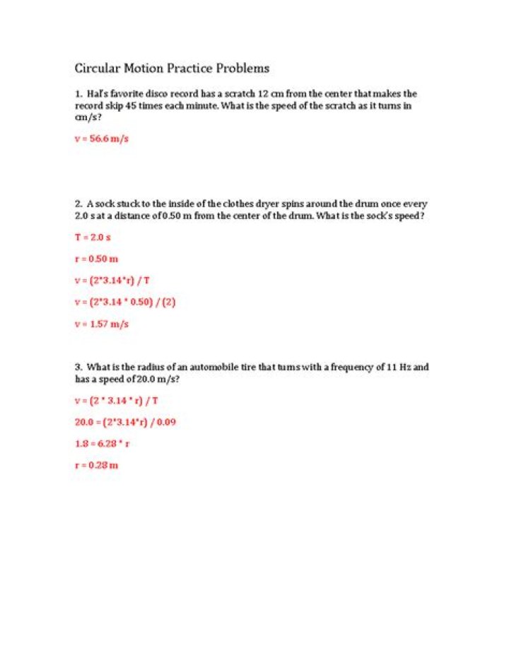 Circular Motion Practice Problems with Answers PDF – Perfect for Physics Students