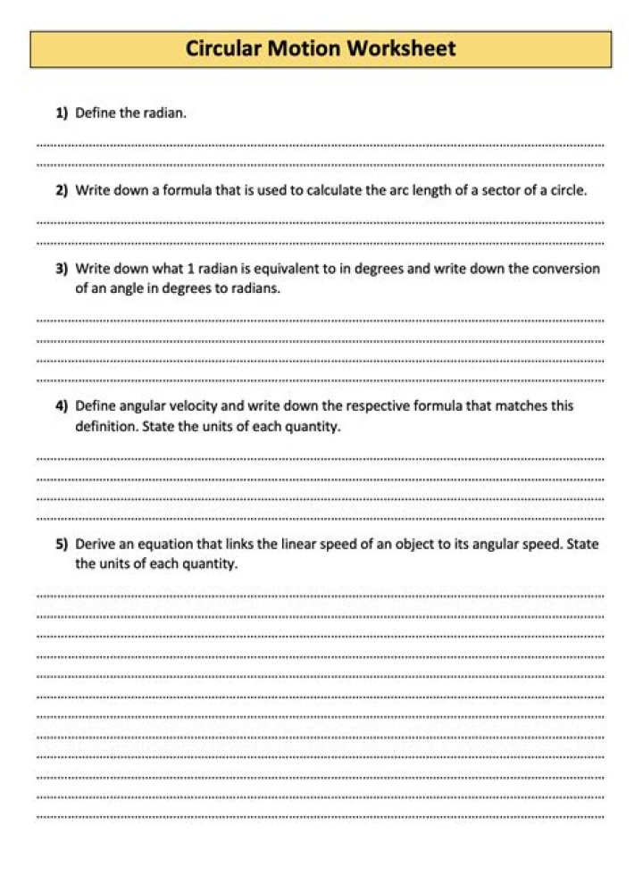 Circular Motion Questions & Answers PDF: Download Now