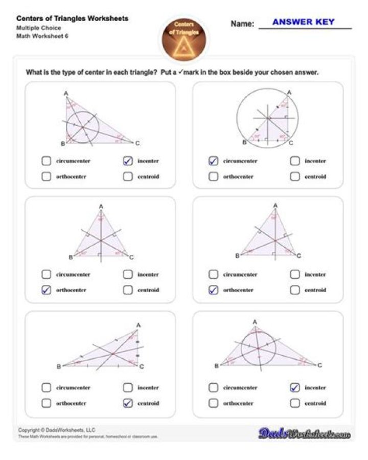 Free Circumcenter and Incenter Worksheet PDF – Practice Geometry Concepts