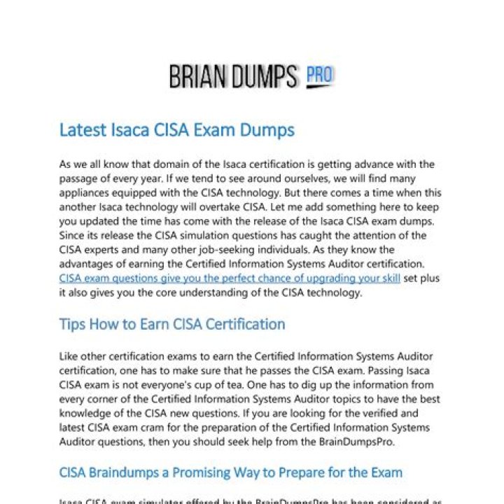 CISA Exam Questions PDF: Practice Tests & Answers