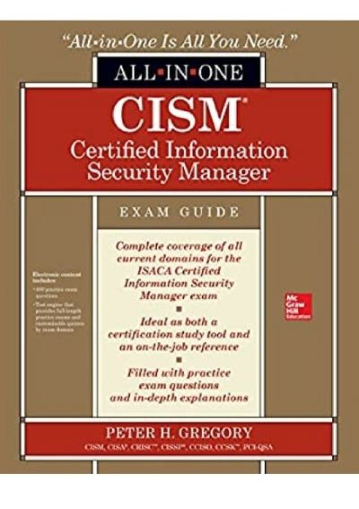 CISM Certified Info Security Manager All-in-One Exam Guide PDF