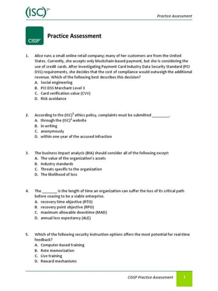 CISSP Exam Practice Questions PDF: Boost Your Certification Readiness