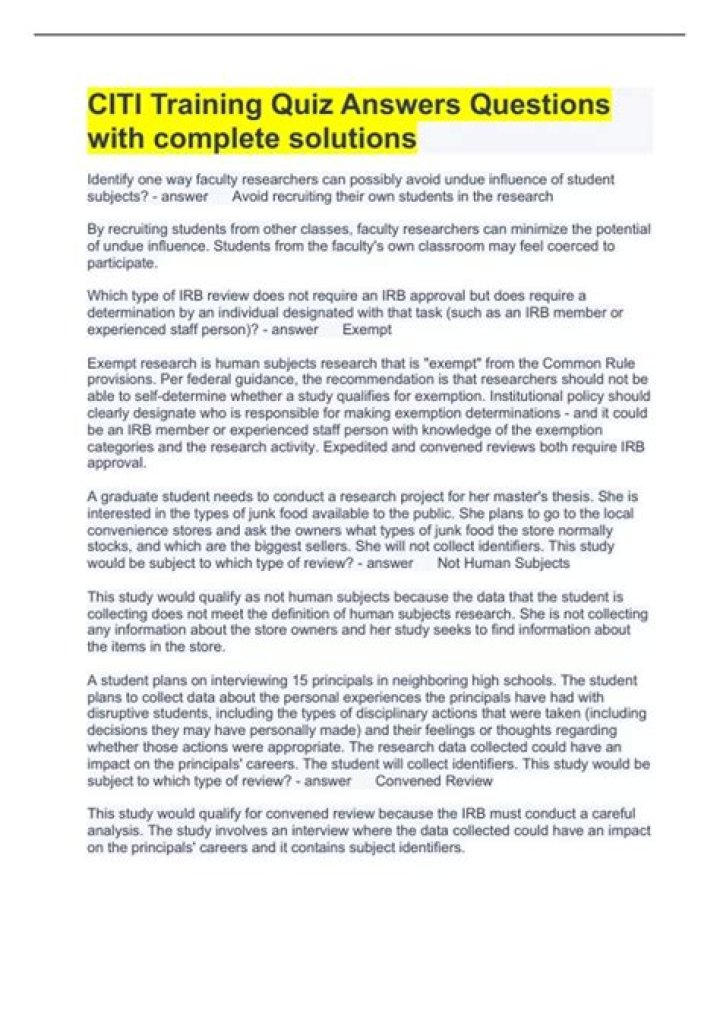 Citi Program Quiz Answers PDF: Biomedical Research Quiz Answers
