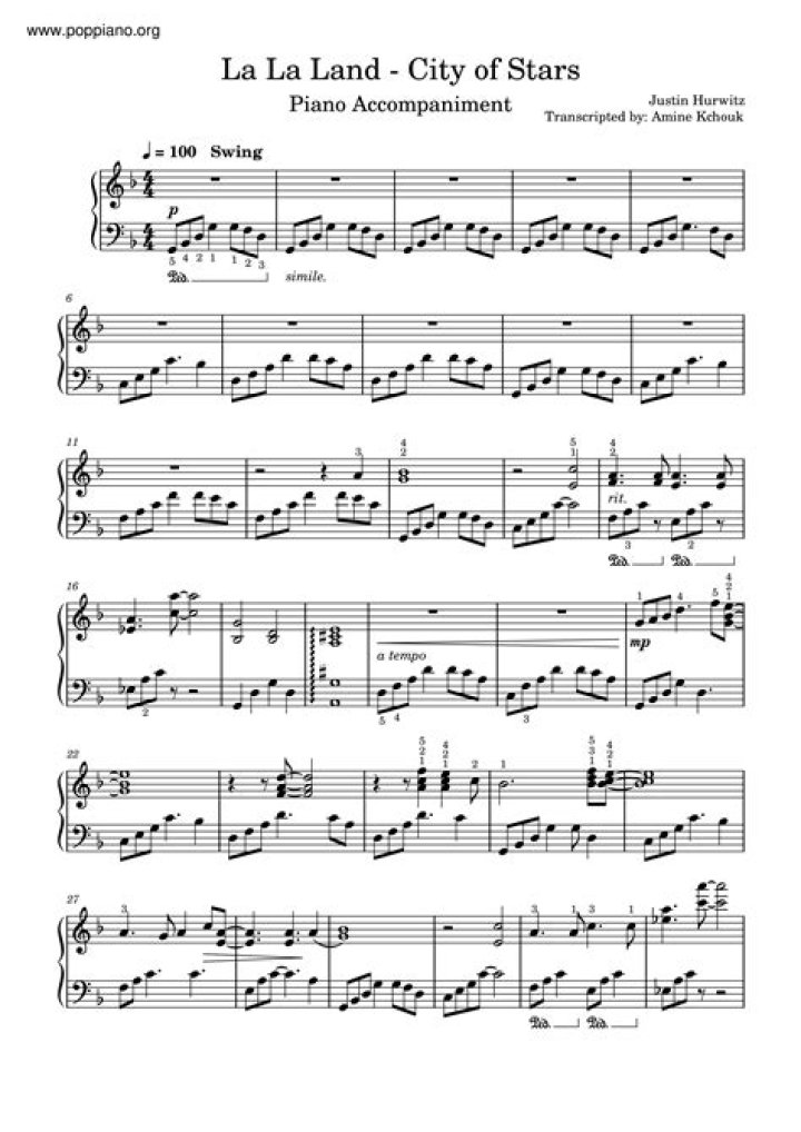 City of Stars Sheet PDF: Download Full Lyric & Sheet Music