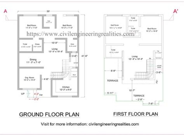 Download Free Civil Engineering House Plan PDF Drawings