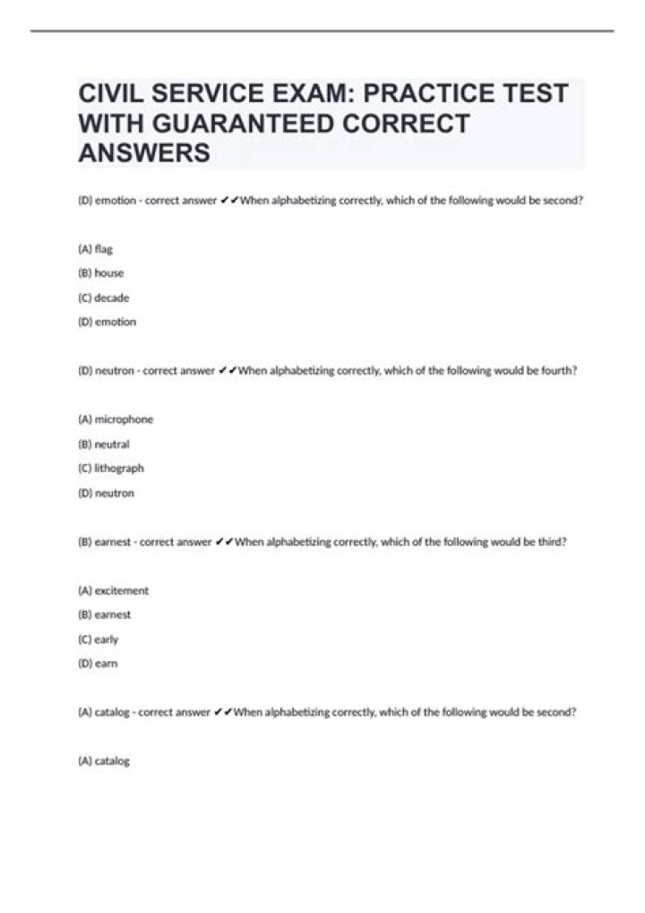 Civil Service Practice Test PDF – Boost Your Pass Rate Today