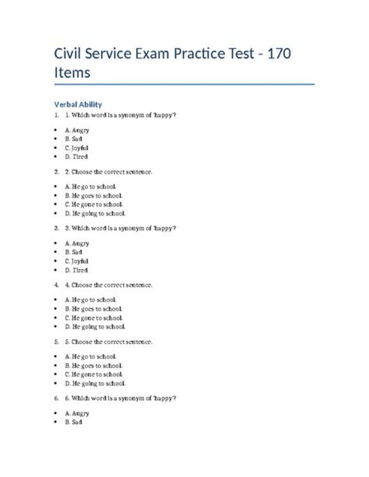 Civil Service Verbal Test Questions & Answers PDF – Master the Exam