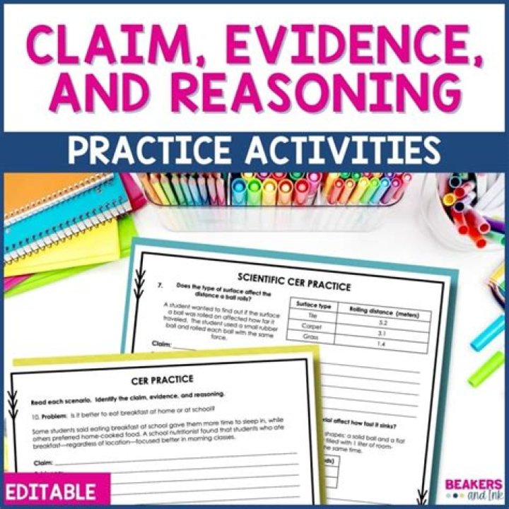 Claim, Evidence, Reasoning Practice Worksheets for Language Arts PDF