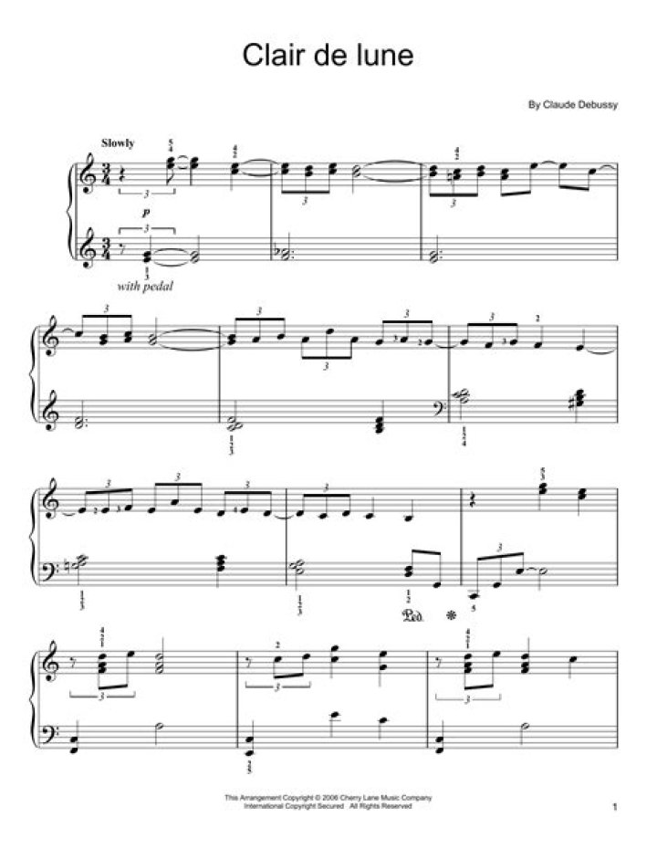 Claire de Lune Piano Sheet Music PDF – Download Perfect Sheet Music