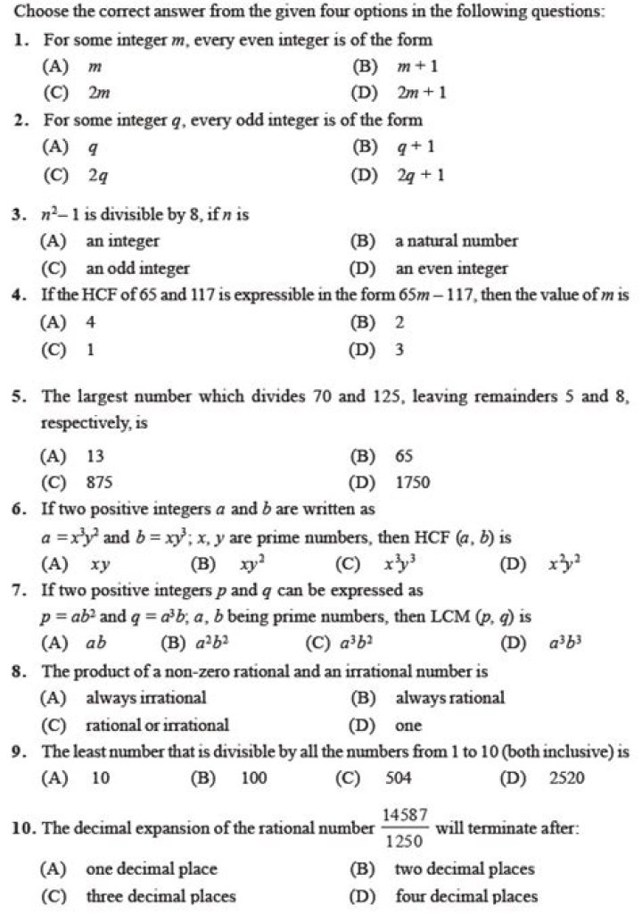 Class 10 Maths Important Questions with Answers PDF – Download Now