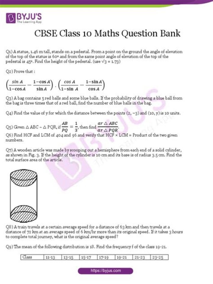 Class 10 Maths Question Bank PDF – Best Study Resource for Exam Prep