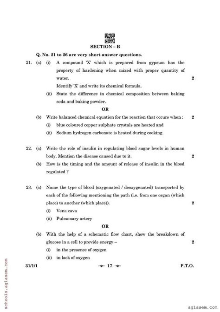 Class 10 Science Question Paper 2023 PDF – Download Free Practice Set
