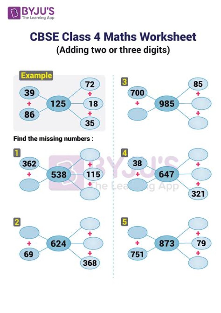 Class 4 Maths Worksheets with Answers PDF Download