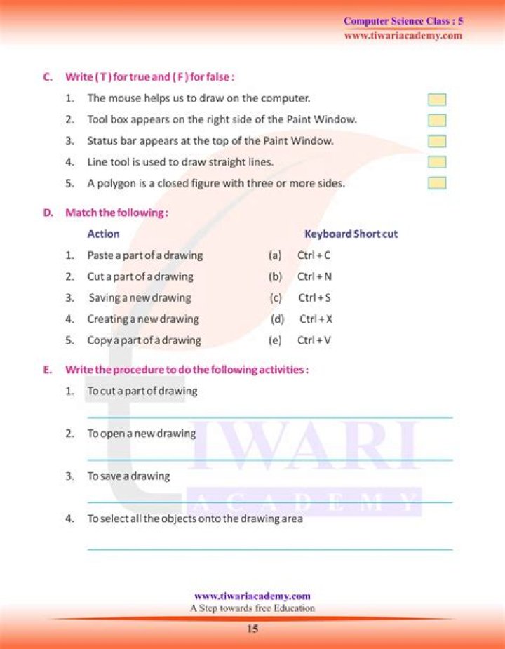 Class 5 Computer Questions & Answers PDF – Instant Download