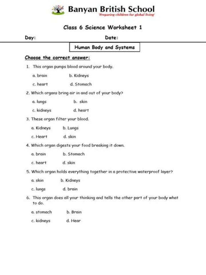 Class 6 Science Worksheets PDF – Free Downloadable Worksheets
