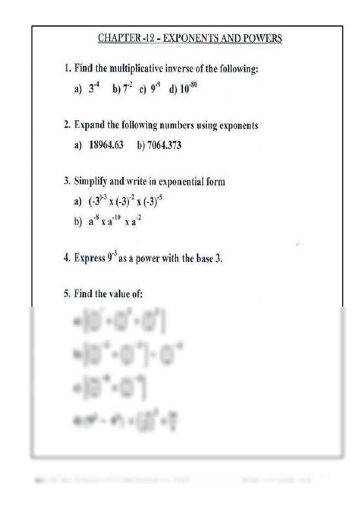 Class 8 Exponents and Powers Extra Questions PDF – Practice & Solve