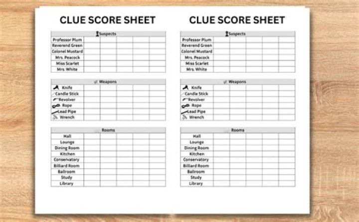 Classic Clue Sheets PDF – Download Free Printable Templates