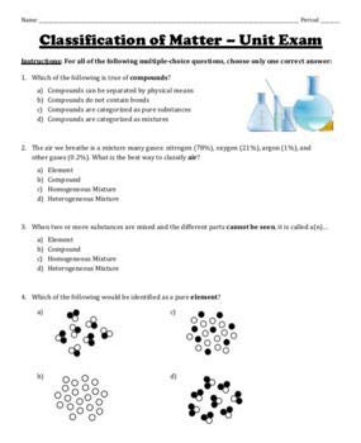 Classification of Matter Test PDF: Free Download & Practice