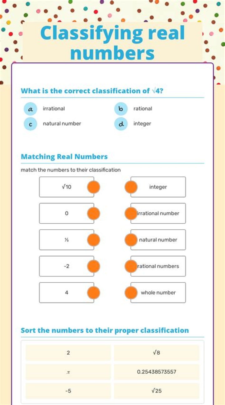 Classify Real Numbers Worksheet PDF: Free Printable Practice