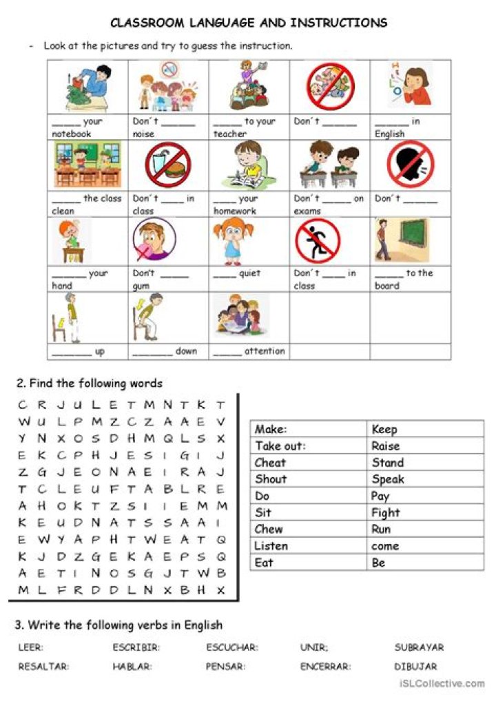 Download Free Classroom Language Worksheet PDF for Teachers