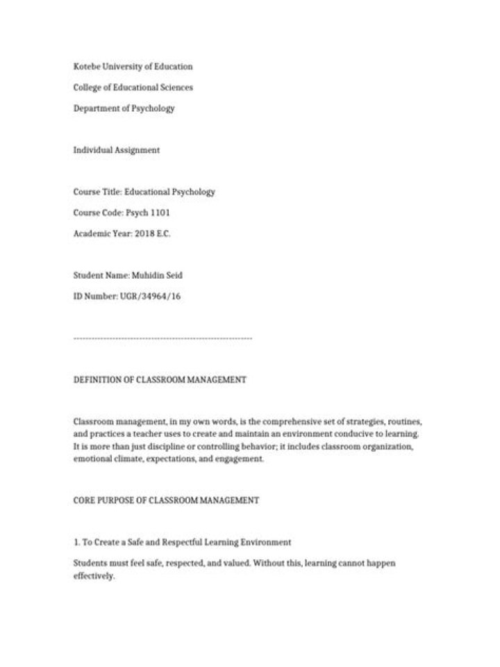 Effective Classroom Management Assignment PDFs to Boost Student Engagement