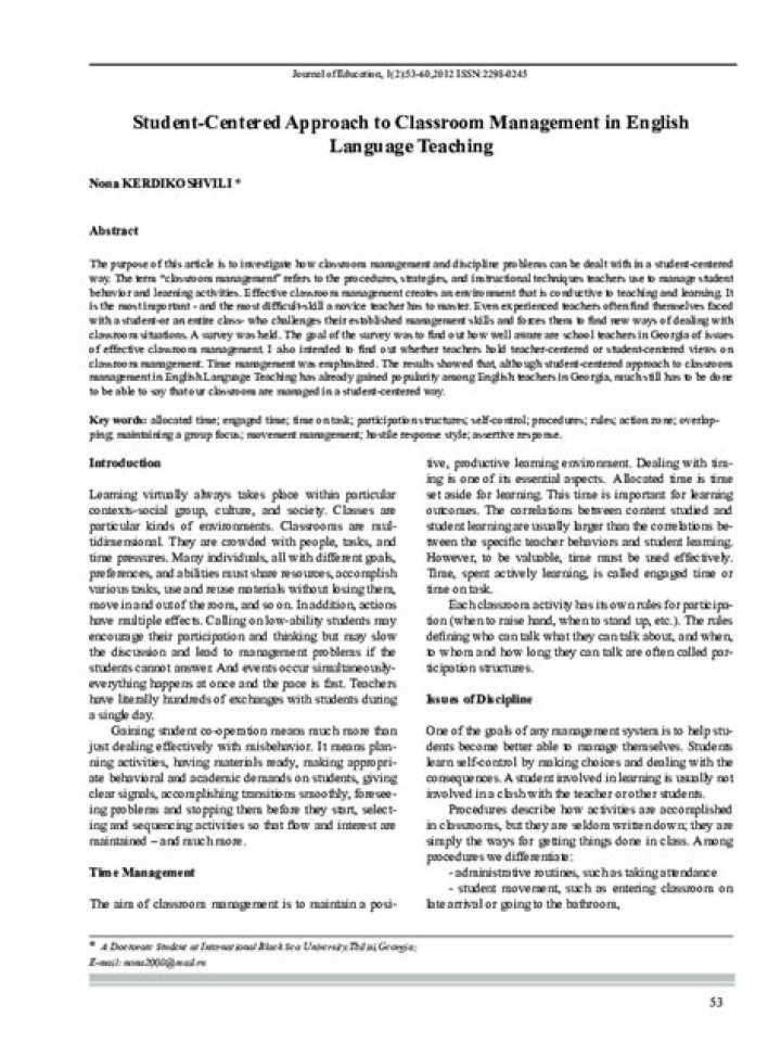 Classroom Management in English Language Teaching: Essential PDF Guide