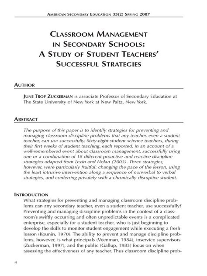 Essential Classroom Management in Secondary Schools: A PDF Guide