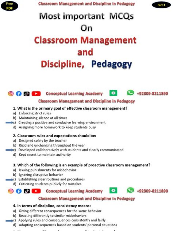 Classroom Management Pedagogy MCQs PDF: Master Teaching Skills