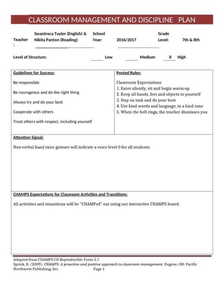 Classroom Management Plan Example PDF: Proven Strategies for Effective Teaching