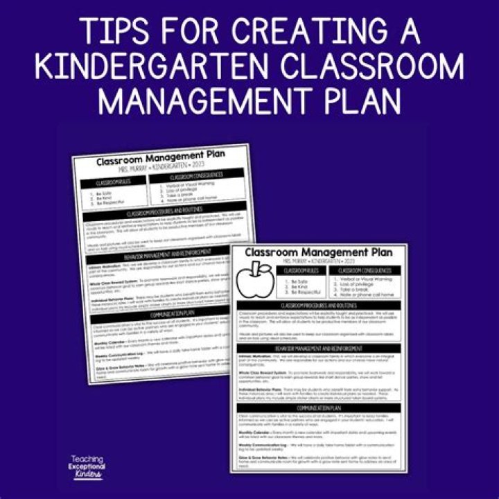 Essential Classroom Management Plan for Kindergarten PDF