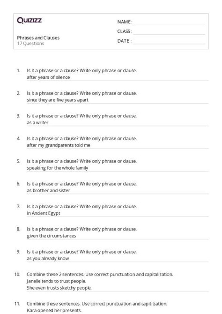 Clauses Exercises with Answers PDF – Practice & Master Grammar Clauses