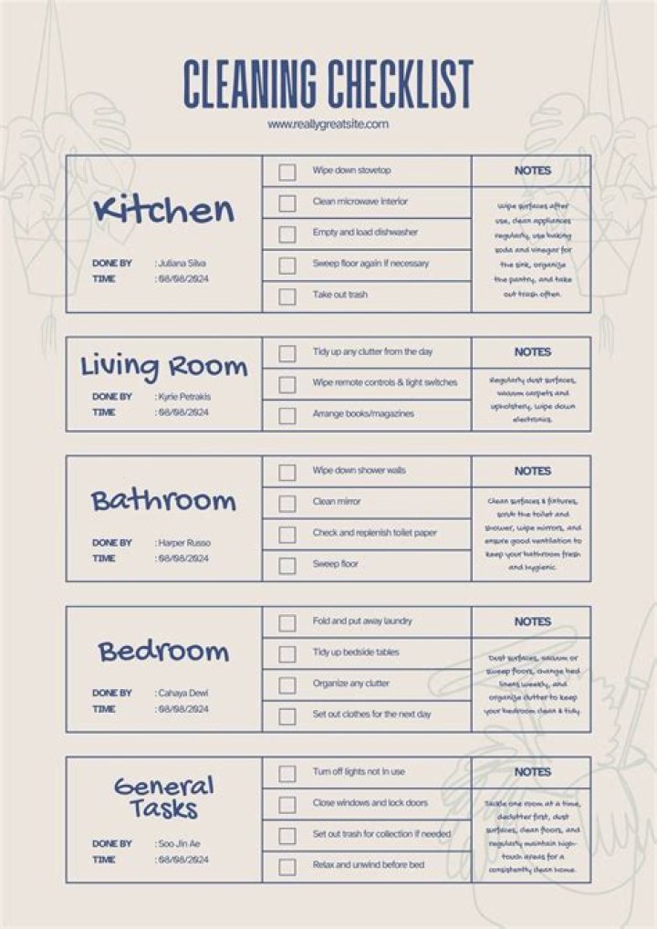 Free Cleaning List PDF – Download Your Easy Household Cleaning Checklist