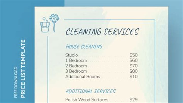 Cleaning Services Price List Template PDF – Get Free Download
