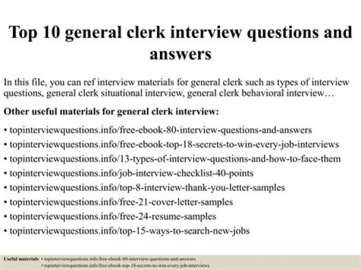 Clerical Interview Questions and Answers PDF for Job Success