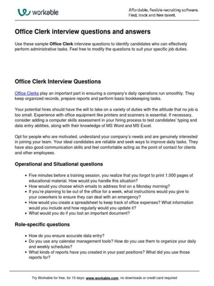 Clerk Interview Questions and Answers in Bank PDF: Expert Prep Guide