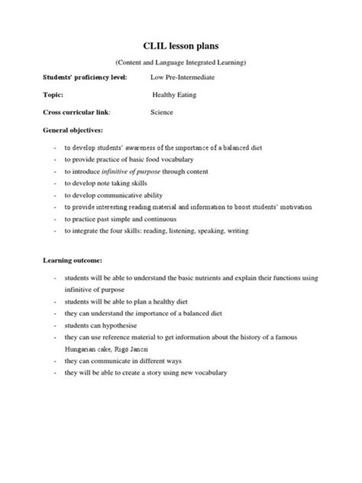 CLIL Lesson Plans PDF: Easy-to-Use Teaching Resources for Foreign Language Integration