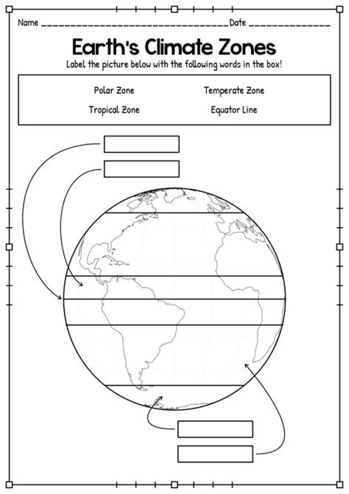 Climate Zones Worksheet PDF for Students and Teachers