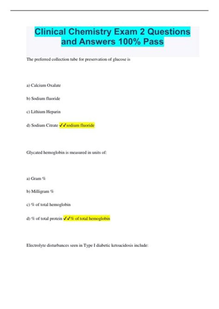 Clinical Chemistry Exam Questions & Answers PDF with Instant Grading