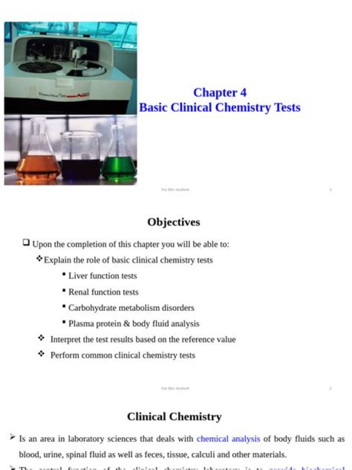 Download Complete Clinical Chemistry Tests PDF for Accurate Lab Analysis