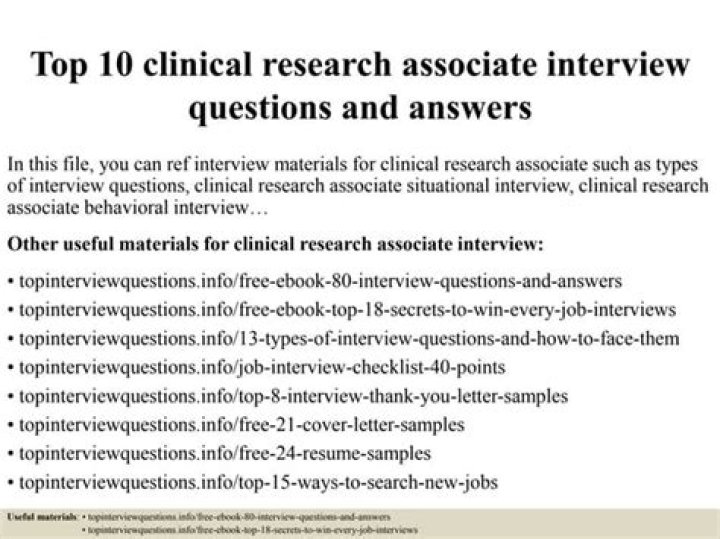 Clinical Research Associate Interview Questions & Answers PDF