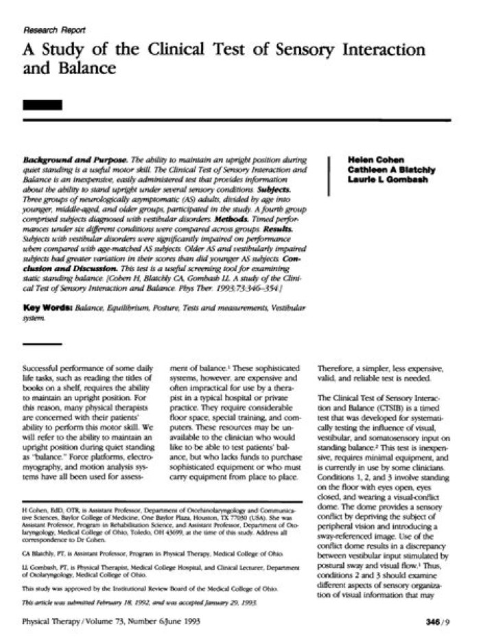 Clinical Test of Sensory Interaction and Balance: Essential PDF Guide