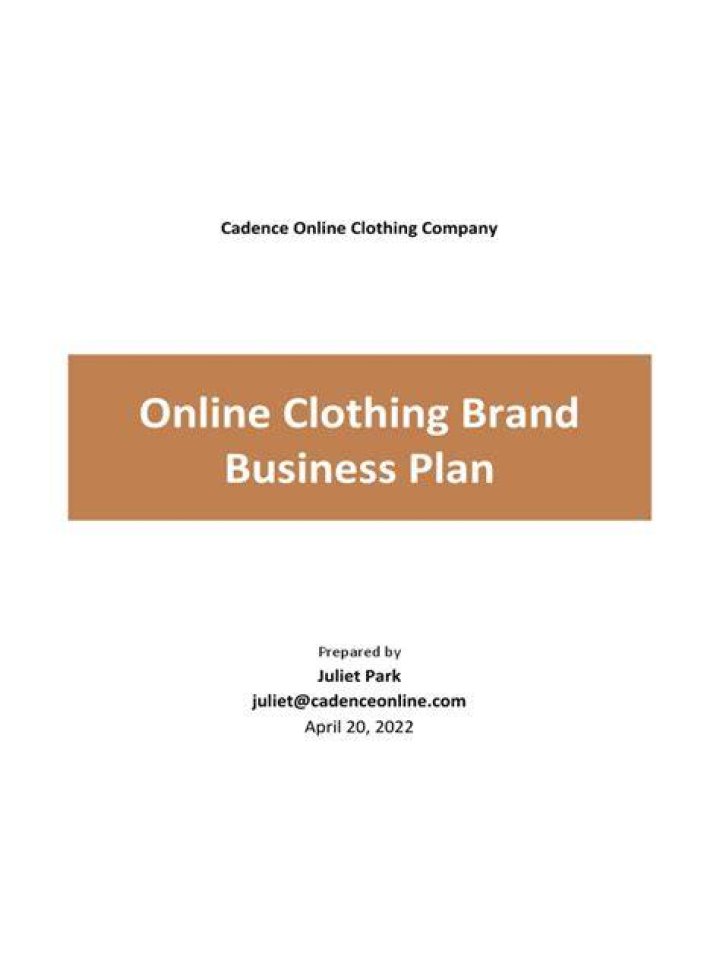 Clothing Brand Business Plan Template PDF: Start Your Fashion Venture Fast