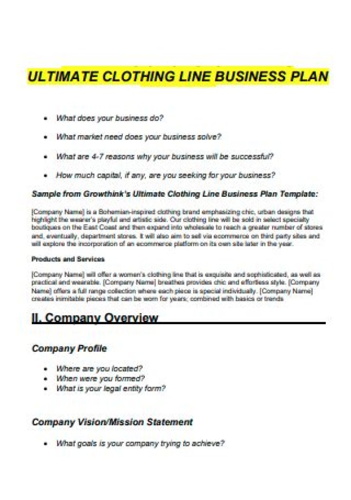 Clothing Line Business Plan PDF – Step-by-Step Guide
