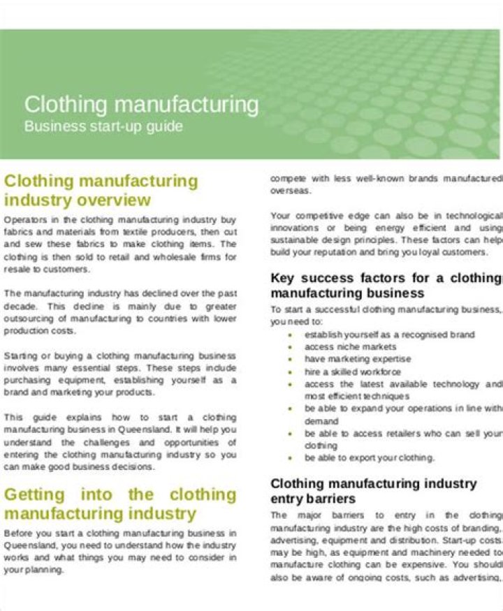 Clothing Manufacturing Business Plan PDF: Step-by-Step Guide